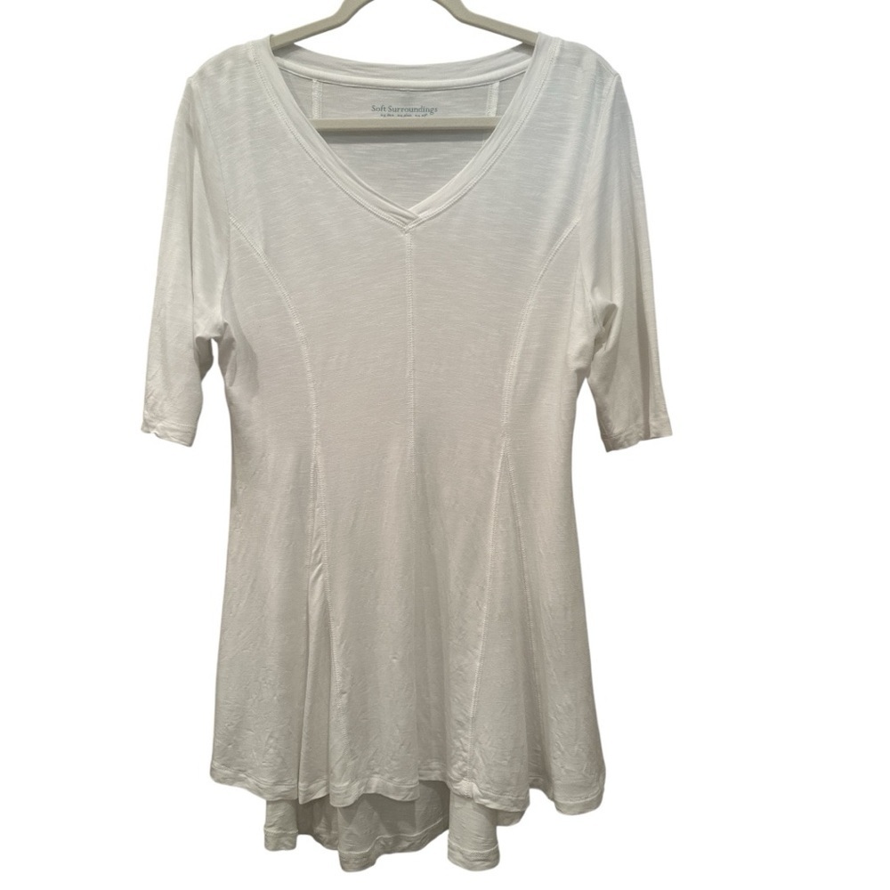 Soft Surroundings V-Neck Women's Tunic Stretchy Casual Staple Versatile Sz M